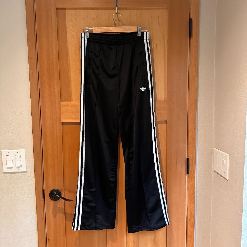 Wide Leg Adidas Firebird Loose Track Pants Size S Size 8-10 Black